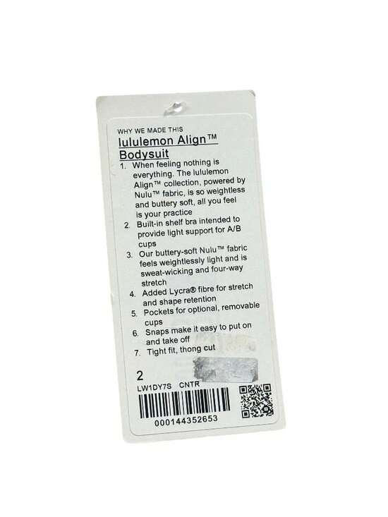 Lululemon Align Bodysuit Women Size 2 W1DY7S in CNTR Beige Nude NWT - Picture 7 of 16